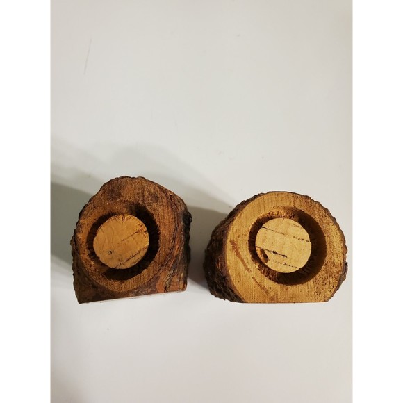 Vintage Unbranded Salt And Pepper Shakers Made From Natural Wood With Corks - Picture 7 of 10